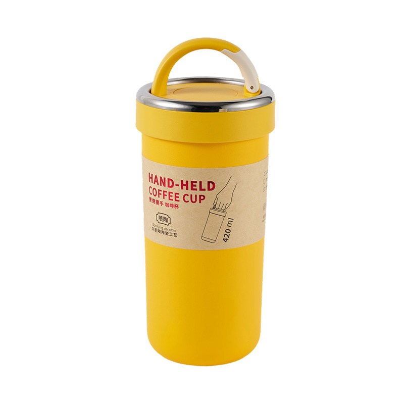 420ml Handled Stainless Steel Insulated Coffee Travel Mug