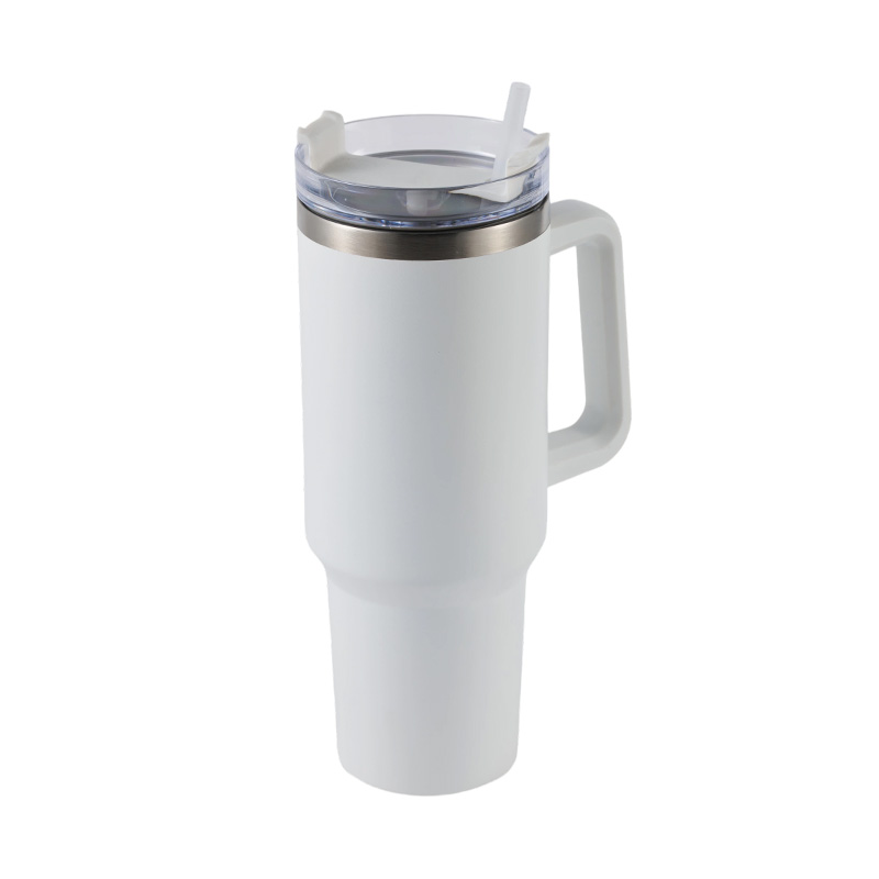 Large Capacity Portable Car Travel Mug with Straw Lid
