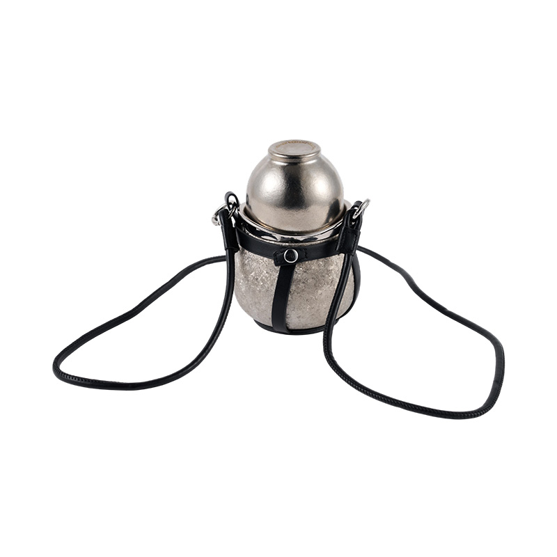 Vintage Style Titanium Water Bottle Crossbody Carrier Bag
