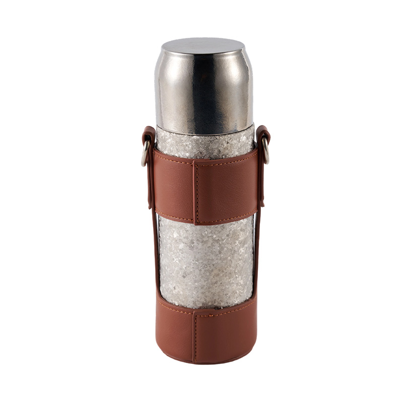 450ml Titanium Double Wall Insulated Bottle with Protective Sleeve