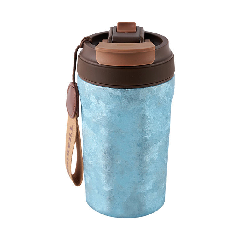 5oz Titanium Alloy Travel Coffee Cup with Lid and Lanyard